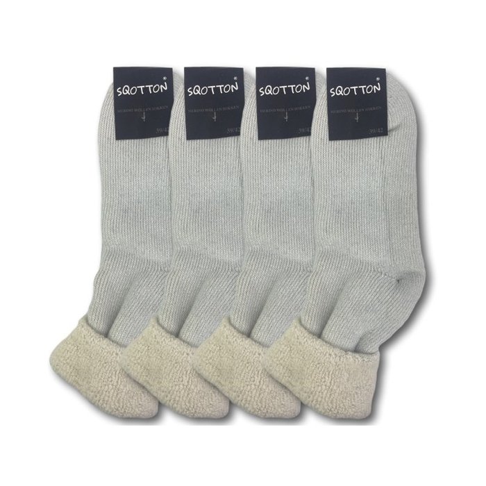 4 paar Merinowollen Huissokken Blauw