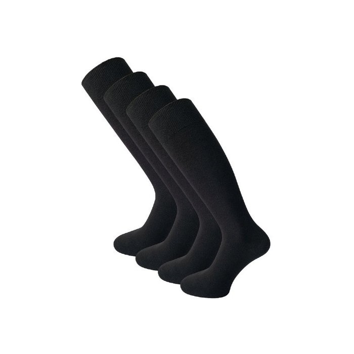 4 paar Kniekousen Naadloos Zwart