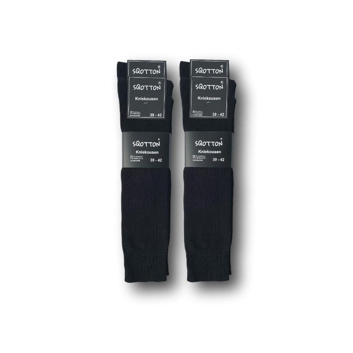4 paar Kniekousen Naadloos Zwart