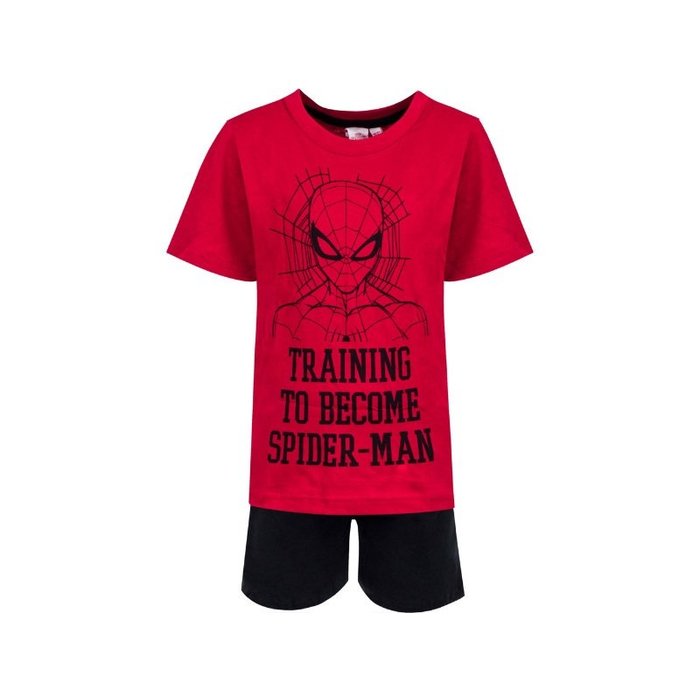 Kinderpyjama Shortama Spider-Man Rood/Zwart