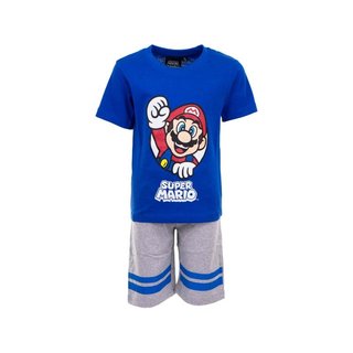 Kinderpyjama Shortama Super Mario Blauw/Grijs