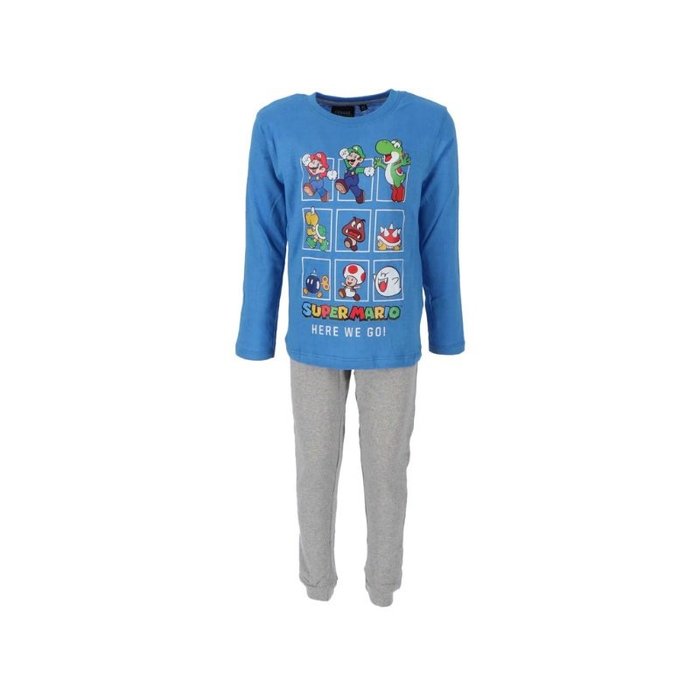 Kinderpyjama Super Mario Blauw/Grijs