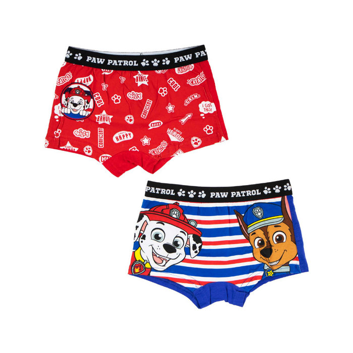 2 Pack PAW Patrol Jongens boxershorts Biologisch Katoen Rood-Blauw