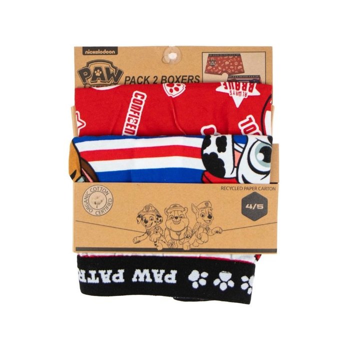 2 Pack PAW Patrol Jongens boxershorts Biologisch Katoen Rood-Blauw