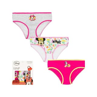 3 Pack Meisjes slips Minnie Mouse Roze-Wit-Grijs