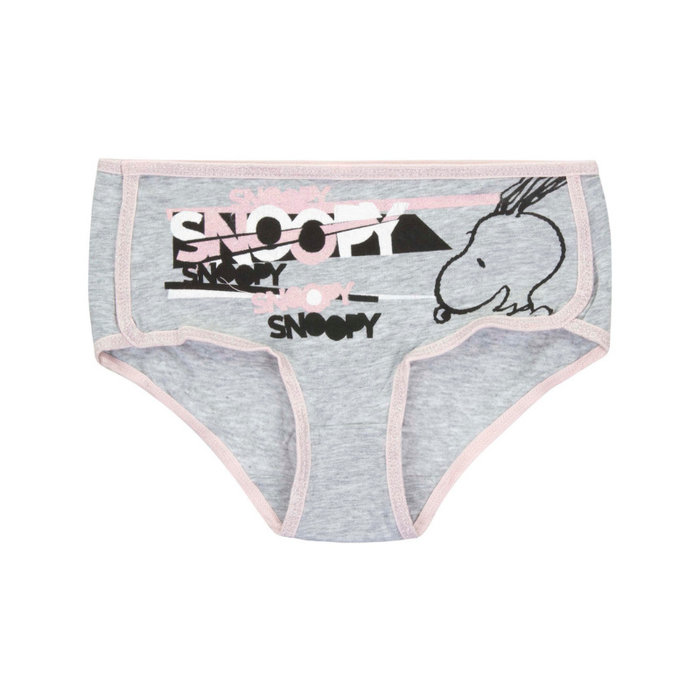 2 Pack Meisjes slips Snoopy Grijs-Roze