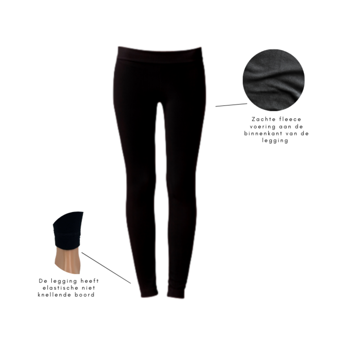 Kinder Thermolegging - Fleecevoering - Zwart