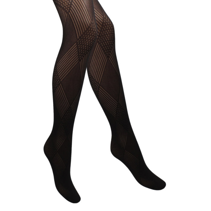 Fantasy panty Motief Geruit/Gestreept Zwart