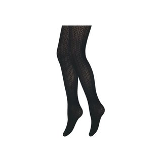Panty Ribgebreid Gestreept Zwart