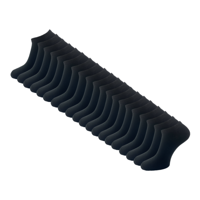 20 paar Sneakersokken - VANSENZO® - Basic - Zwart