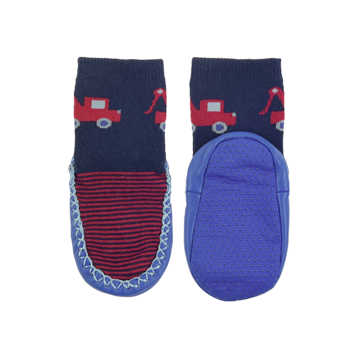 Baby Slofjes - Jongens Pantoffels - Marineblauw-Rood