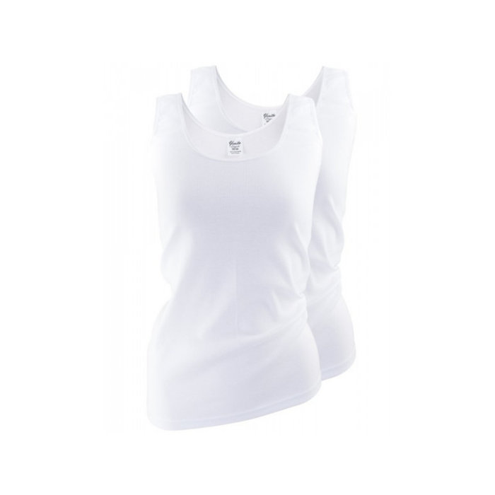 2 stuks dames onderhemd - tanktop - 100% katoen - Wit