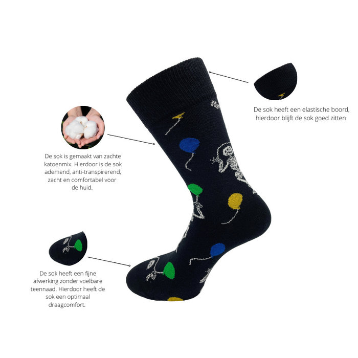 Vrolijke sokken met chocolade Giftbox After Party Oranje