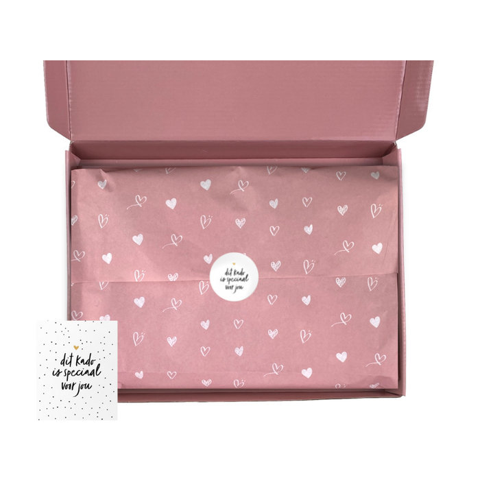 Merino wollen huissok met chocolade Cadeaupakket Roze