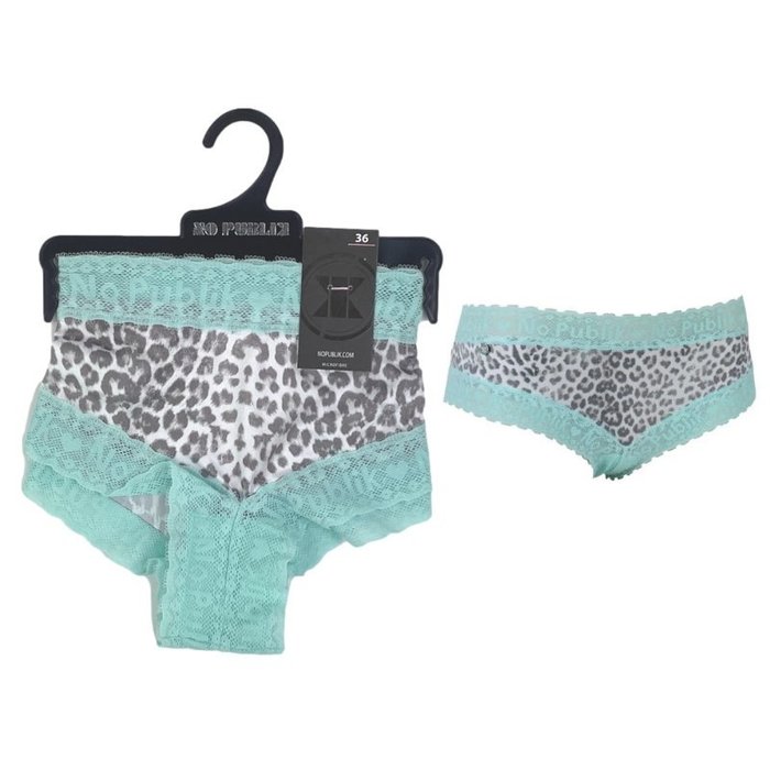 Dames Hipster kant leopard mint