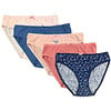 5 stuks Katoenen dames slips natural lover blauw-zalm