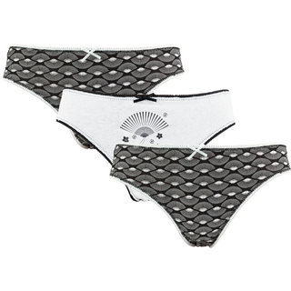3 stuks Katoenen dames slips Kyoto zwart-wit
