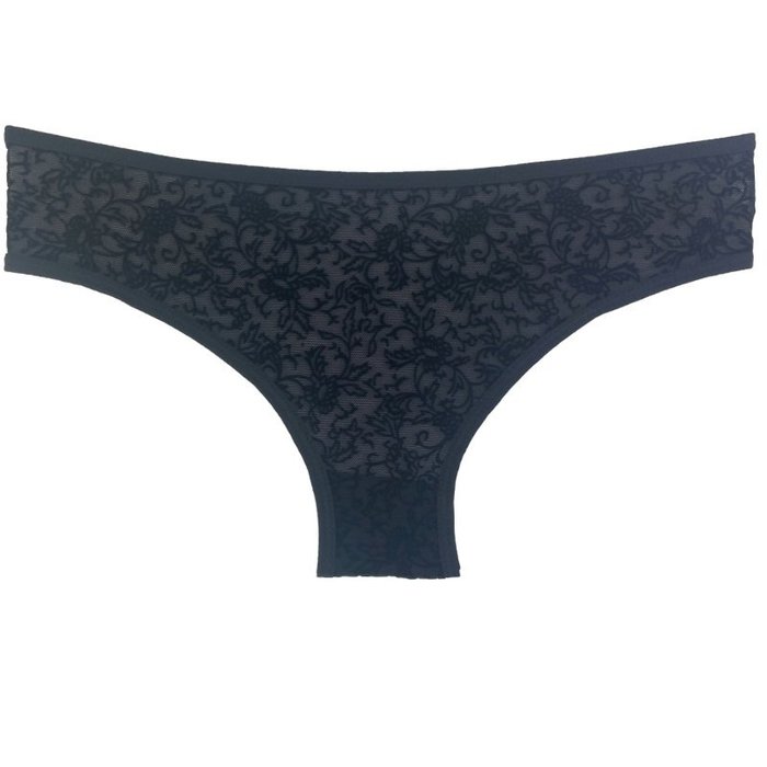 3 stuks Dames slips bloemen zwart-grijs-paars