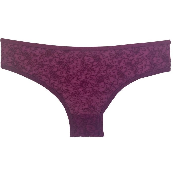 3 stuks Dames slips bloemen zwart-grijs-paars