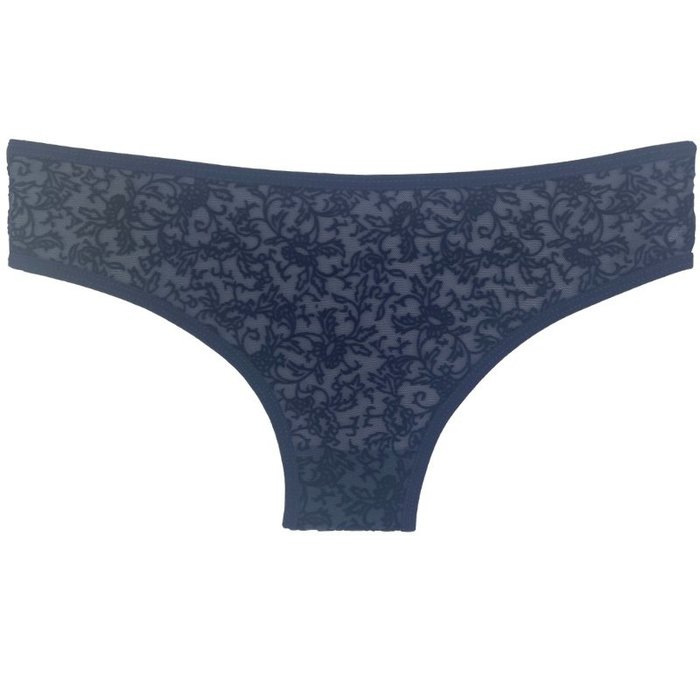 3 stuks Dames slips bloemen marineblauw-ecru-lichtblauw