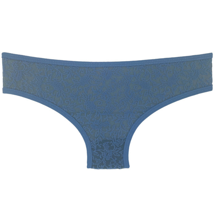 3 stuks Dames slips bloemen marineblauw-ecru-lichtblauw