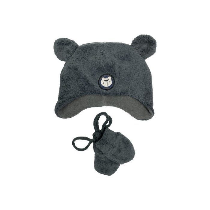 Winterset 2-delig Fleece Beer Antraciet