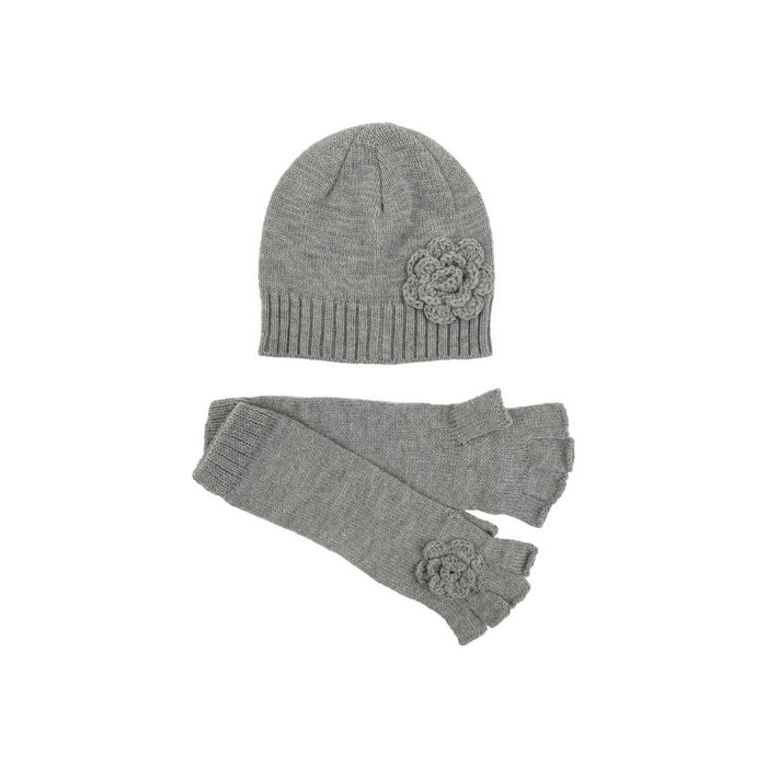 Winterset 2-delig Bloem Grijs