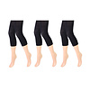 3 stuks Dames panty/legging capri 100 denier zwart