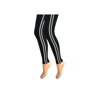 Dames legging Katoen Gestreept Zwart-Wit