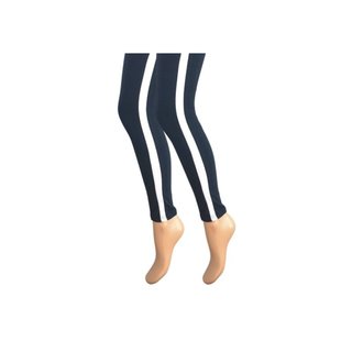 Dames legging Katoen Witte streep Marine