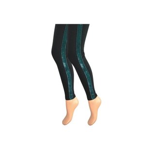 Dames legging Katoen Fluweel streep Groen