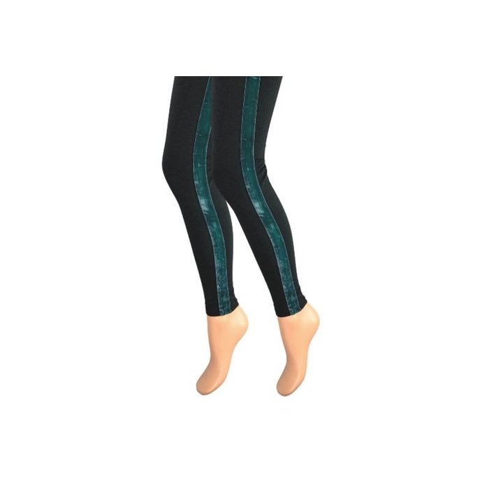 Dames legging Katoen Fluweel streep Groen