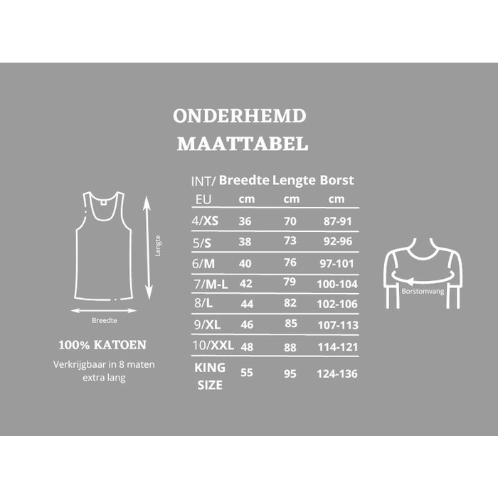 Heren onderhemd 100% katoen Zwart