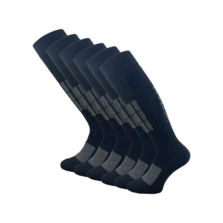 6 paar Skisokken Wintersportsokken Zwart