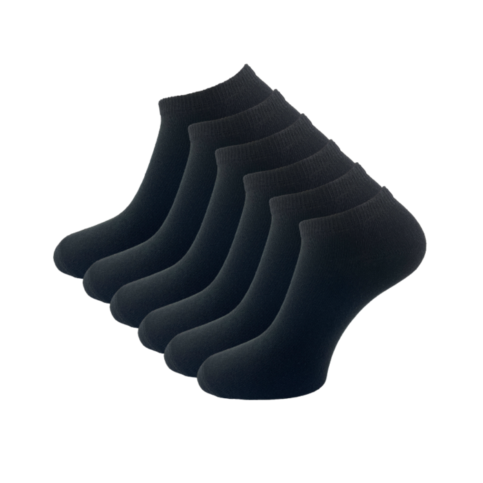 6 paar Premium Sneakersokken  Naadloos Zwart