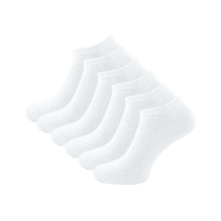 6 paar Premium Sneakersokken Naadloos Wit