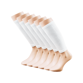 6 paar Kuit Sleeves Kuitcompressie Wit