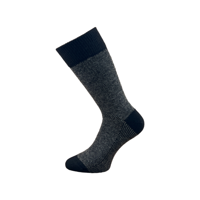 Lamswollen sokken Gemêleerd Zwart/Grijs