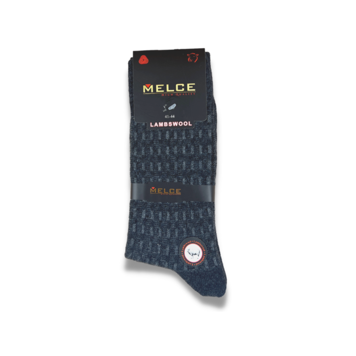 Lamswollen sokken Geblokt Antraciet