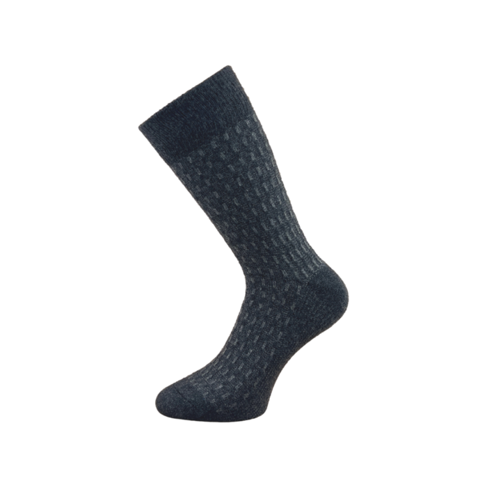 Lamswollen sokken Geblokt Antraciet
