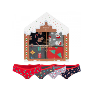 4 stuks Kerst Damesslips Kerstcadeau Cadeauset Damesondergoed