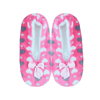 Pantoffels Dames  Wol Antislip Hartjes Roze