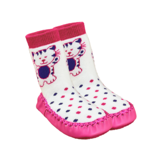 Baby Slofjes Meisjes Pantoffels Katjes Roze/Ecru