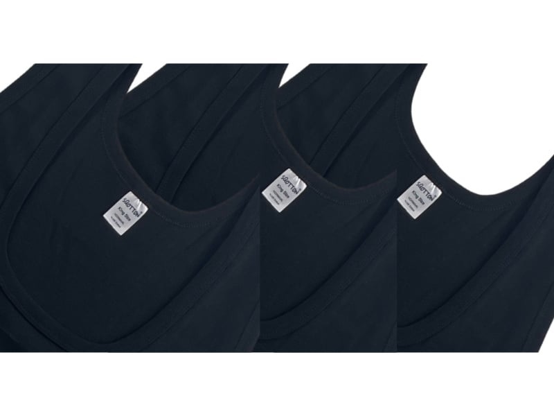 3 stuks onderhemd King size zwart 4XL/5XL