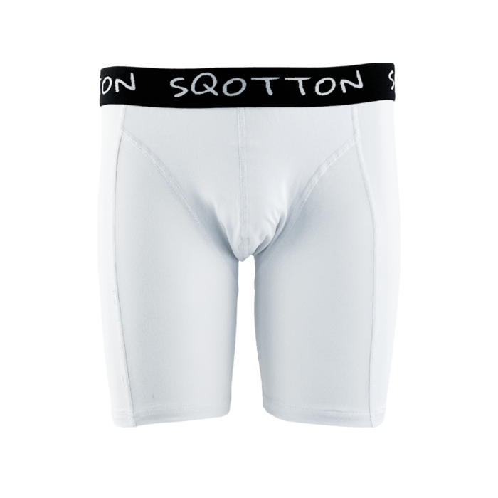 Heren boxershort SQOTTON® Lange Pijp Wit