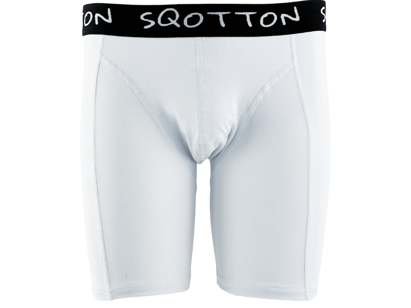 Heren boxershort SQOTTON® Lange Pijp Wit