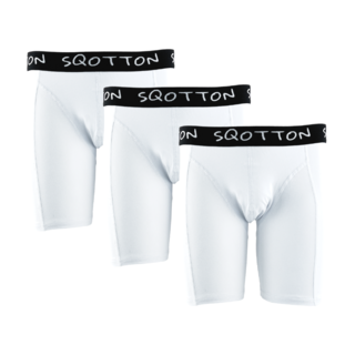 3-Pack SQOTTON® boxershort lange pijp Wit