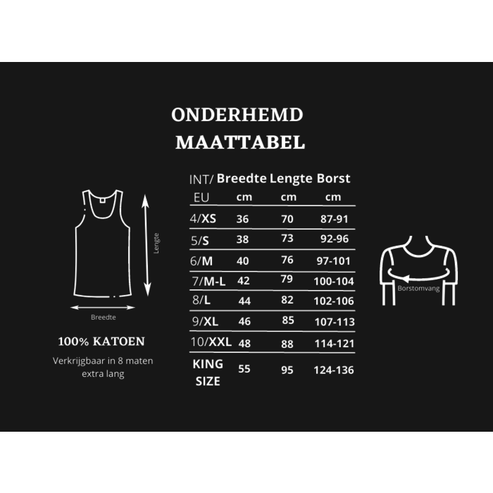 Halterhemd 100% katoen Wit