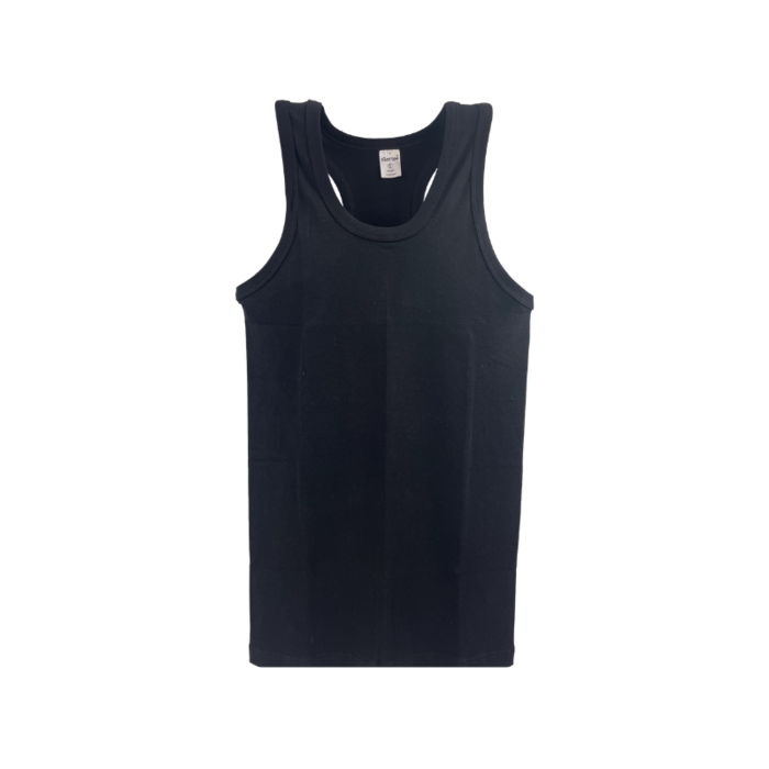 Halterhemd 100% katoen Zwart