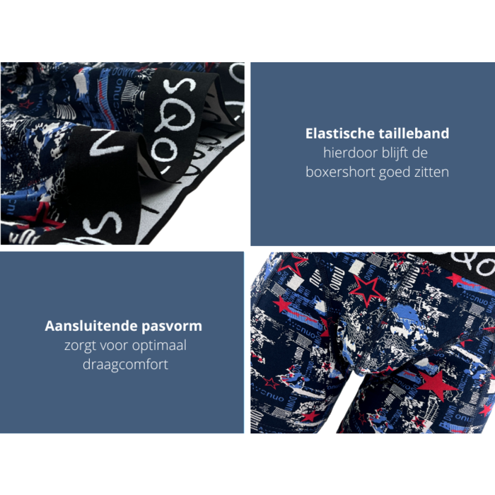 Boxershort - SQOTTON® - Stars - Marineblauw